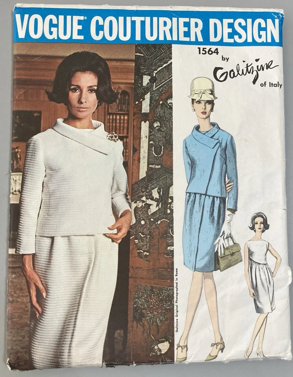 Vogue 1564 Couturier Design Galitzine Italy Jacket Dress Pattern Misses 14 UNCUT